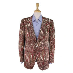 Emilio Pucci x Ermenegildo Zegna Vintage Wild Pattern MCM Blazer Jacket 42R